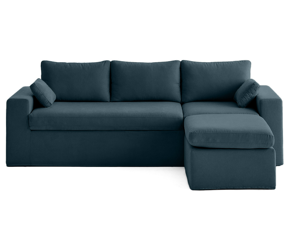 Housses en tissu pour canapé d'angle 3 places et 1 pouf Calgary