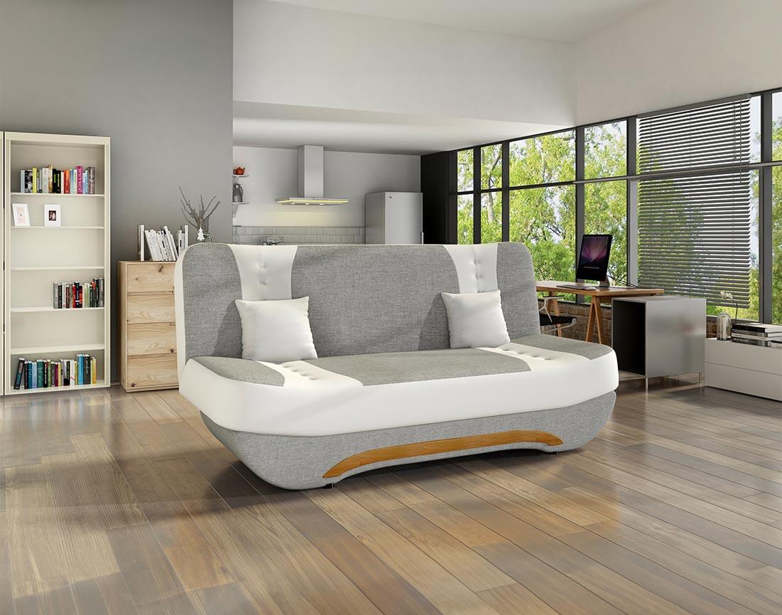 Canapé convertible clic-clac 3 places en tissu Nelson