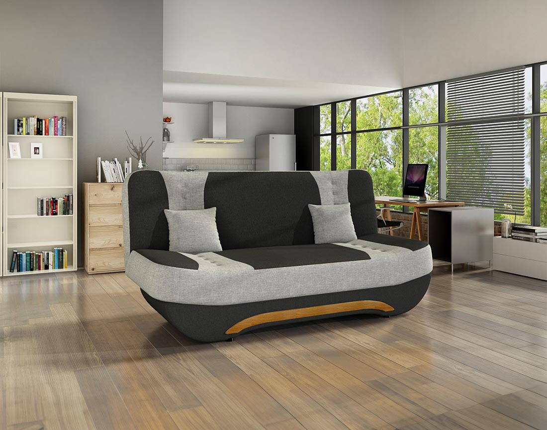 Canapé convertible clic-clac 3 places en tissu Nelson