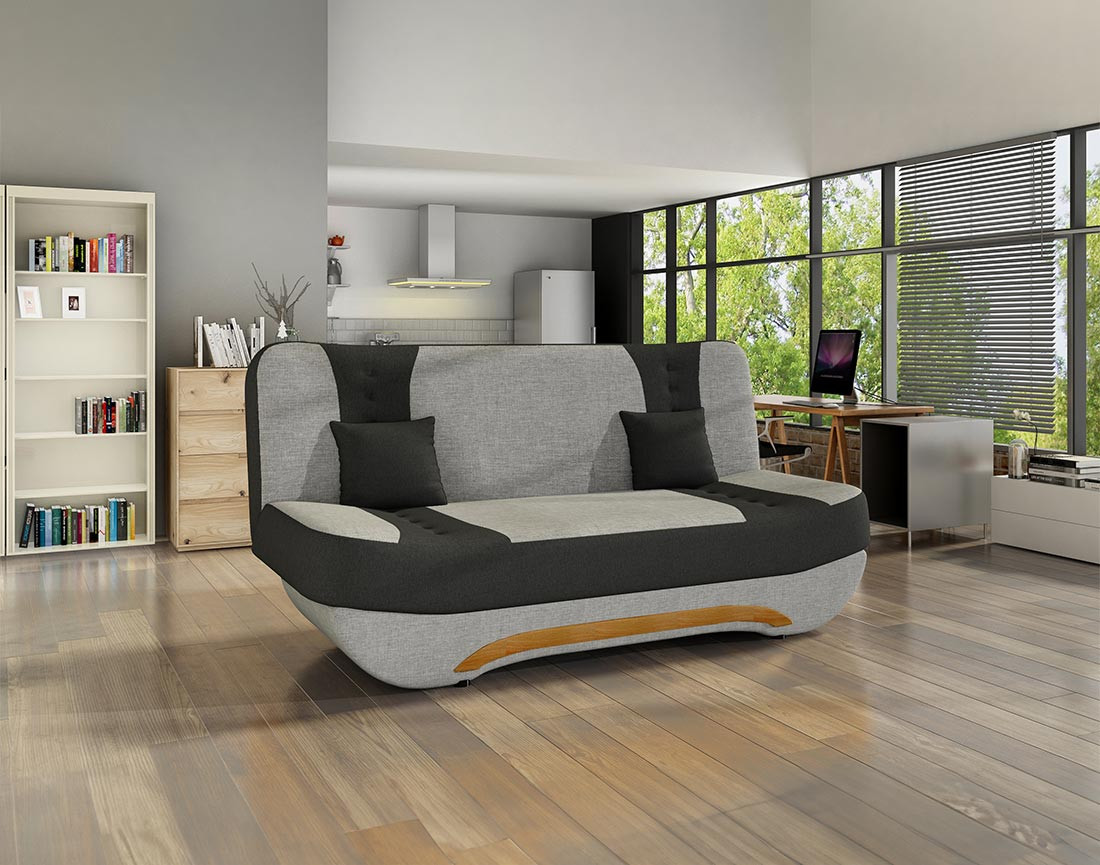 Canapé convertible clic-clac 3 places en tissu Nelson