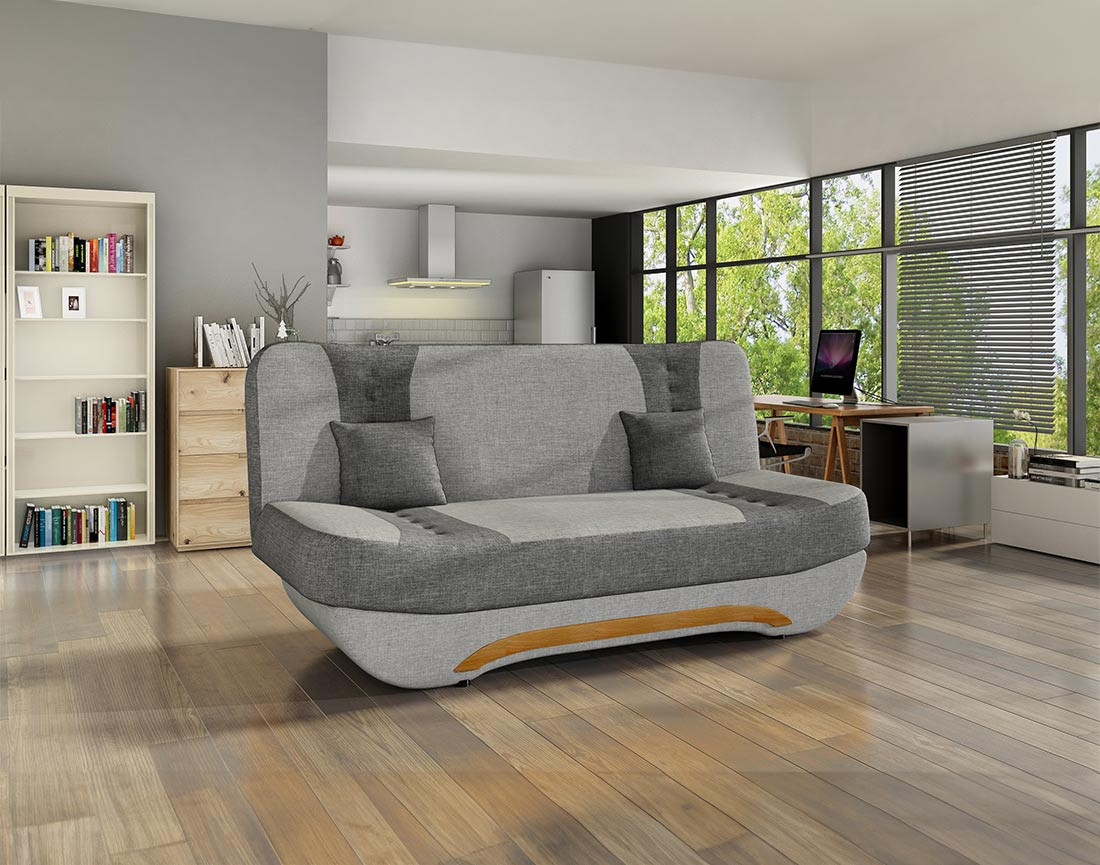 Canapé convertible clic-clac 3 places en tissu Nelson