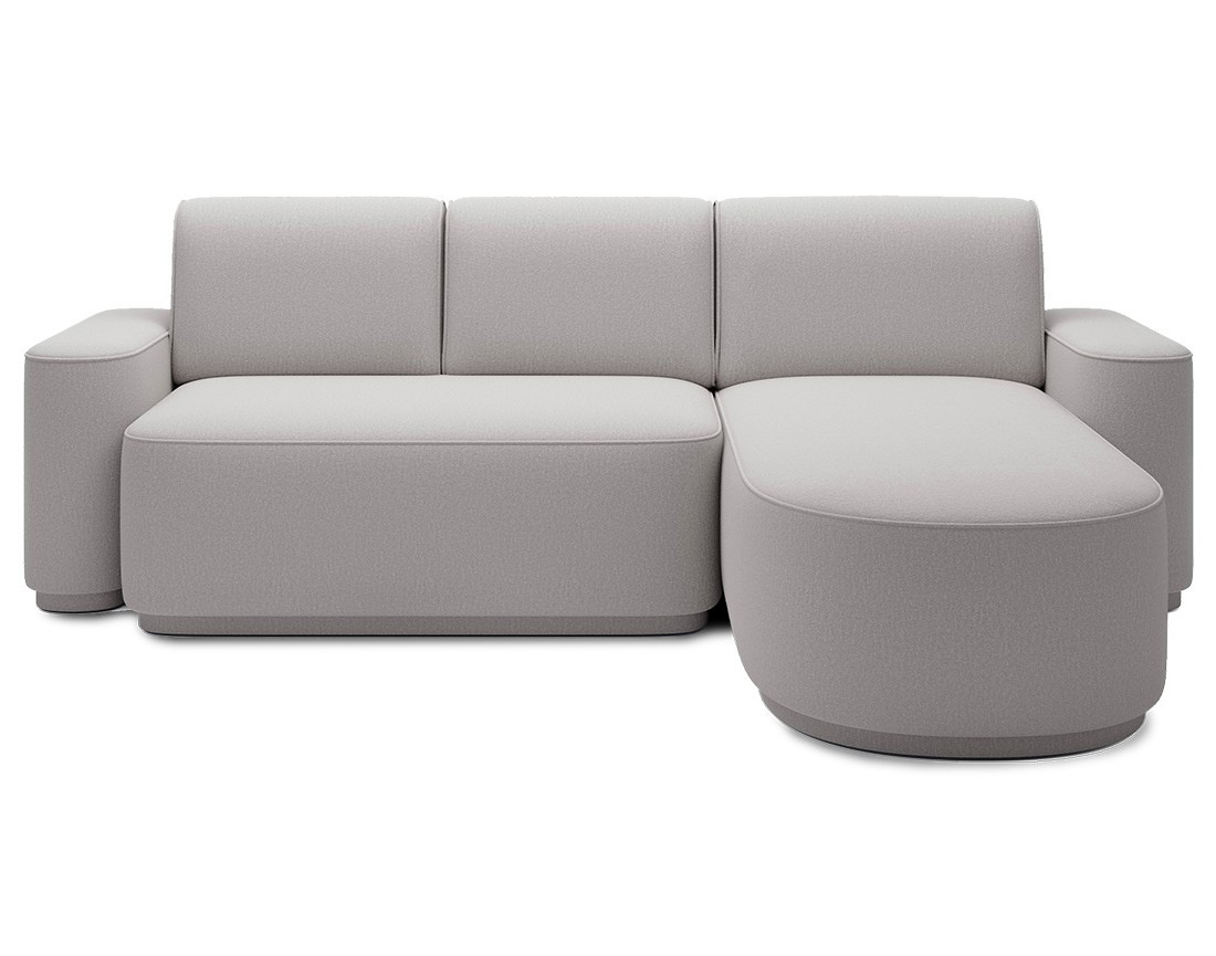 Canapé d'angle droit 4 places convertible avec coffre en tissu Sam