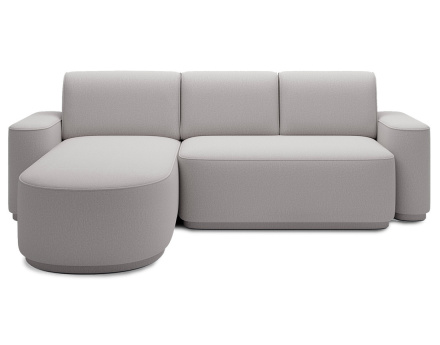 Canapé d'angle gauche 4 places convertible avec coffre en tissu Sam
