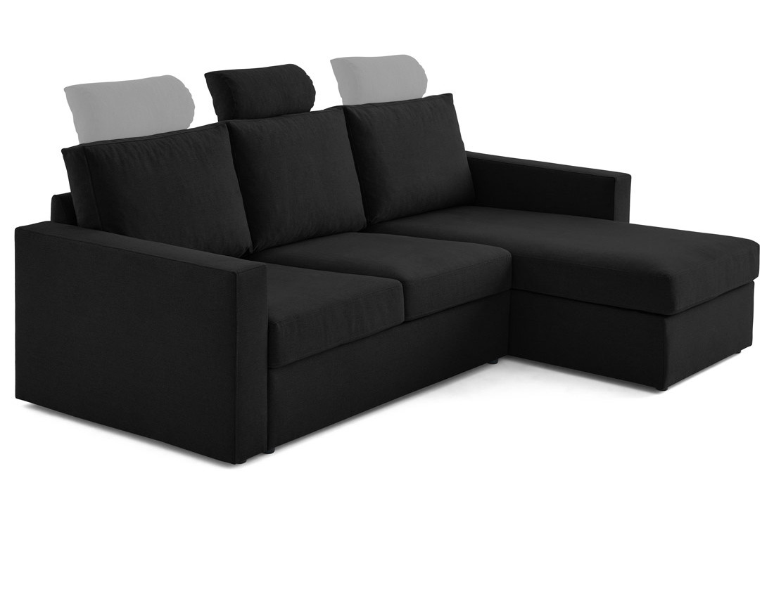 Canapé d'angle réversible 4 places avec têtières amovible en tissu Barrie