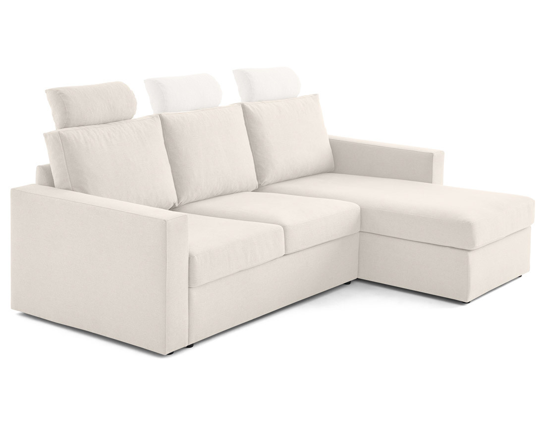 Canapé d'angle réversible 4 places avec têtières amovible en tissu Barrie