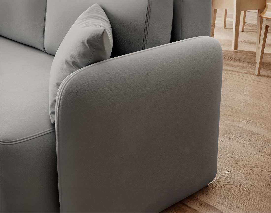 Canapé d'angle gauche 4 places convertible avec coffre en velours Suzie