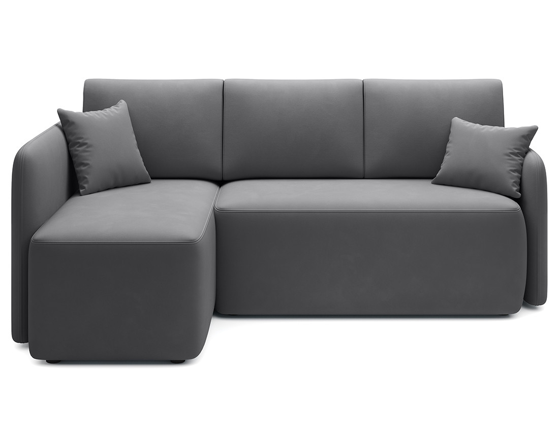 Canapé d'angle gauche 4 places convertible avec coffre en velours Suzie