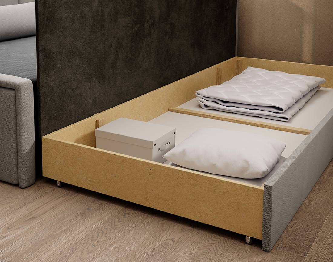 Canapé 3 places droit convertible avec coffre en velours James