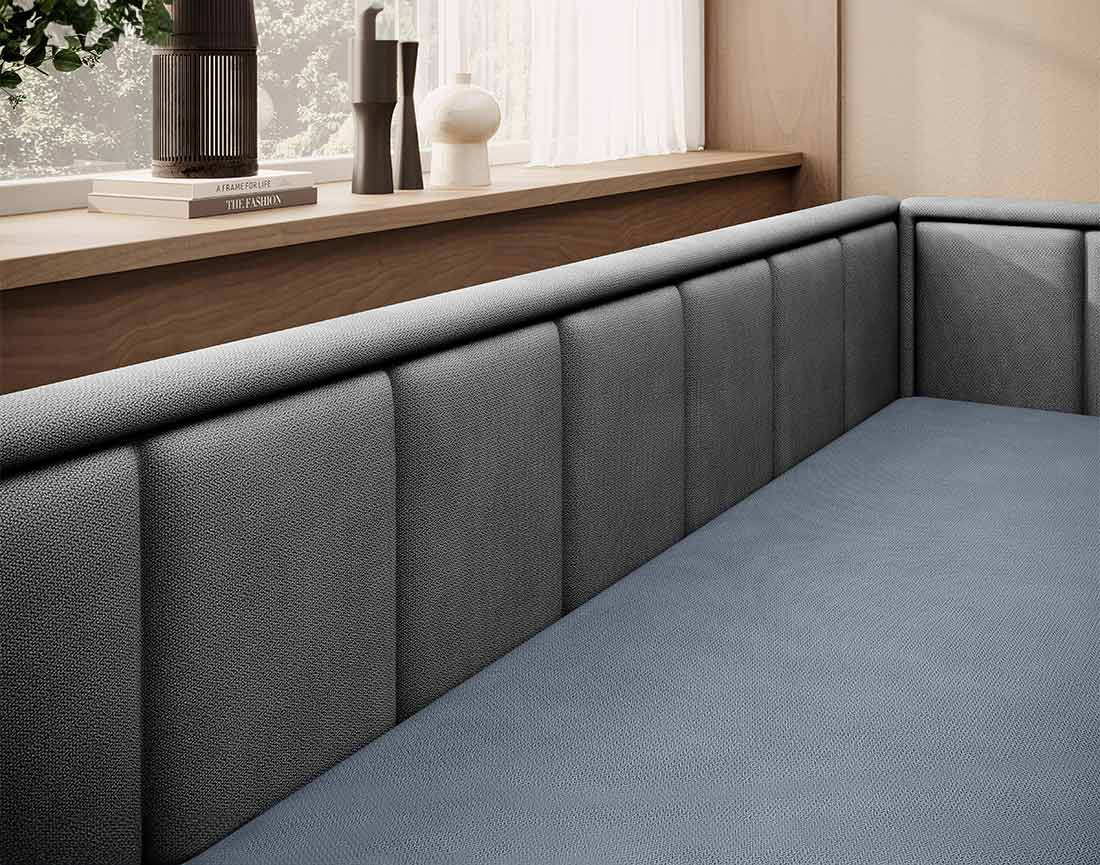 Canapé 3 places droit convertible avec coffre en velours James