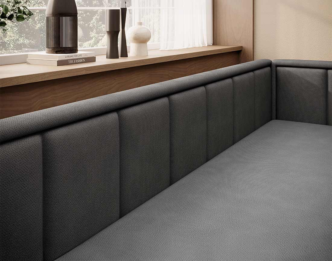 Canapé 3 places droit convertible avec coffre en velours James