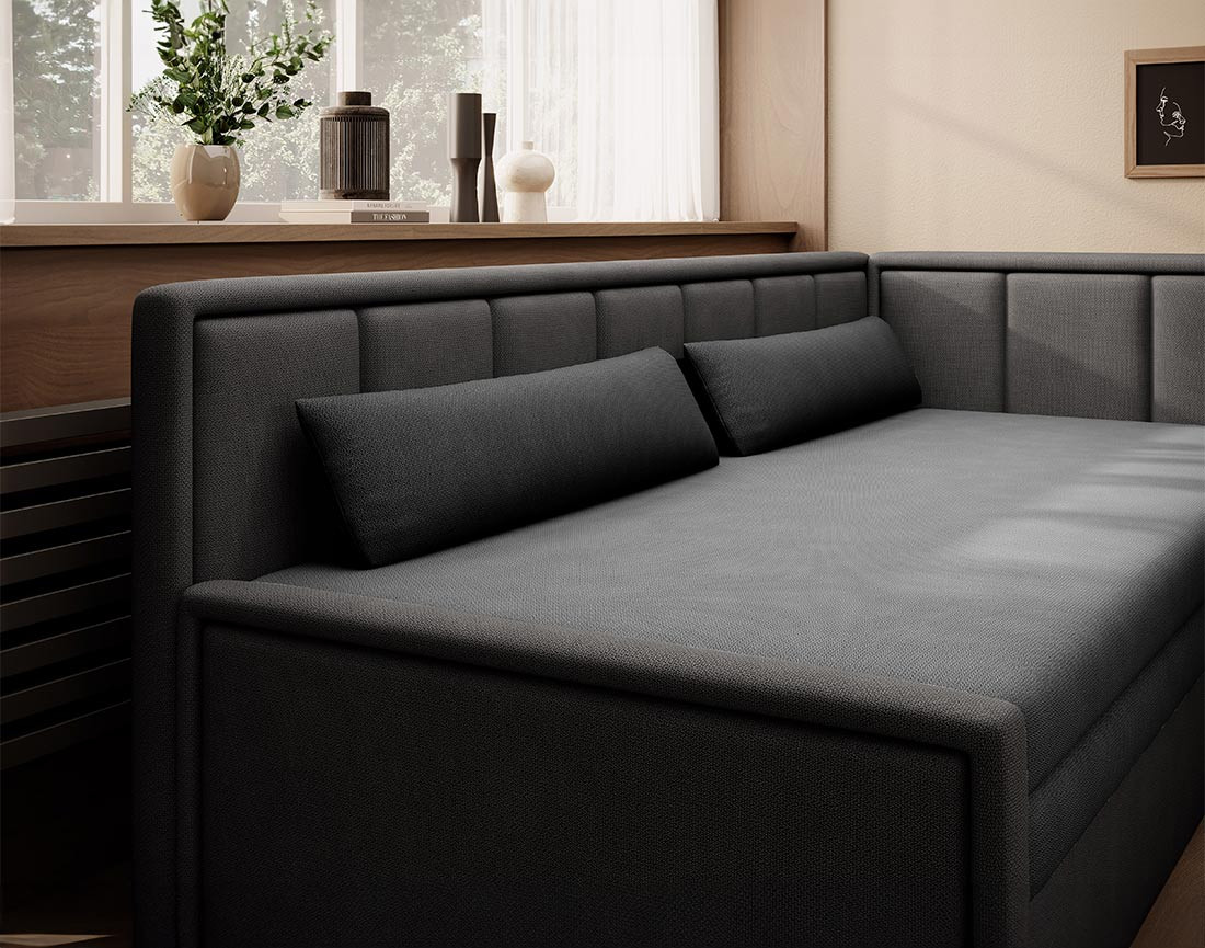 Canapé 3 places droit convertible avec coffre en velours James