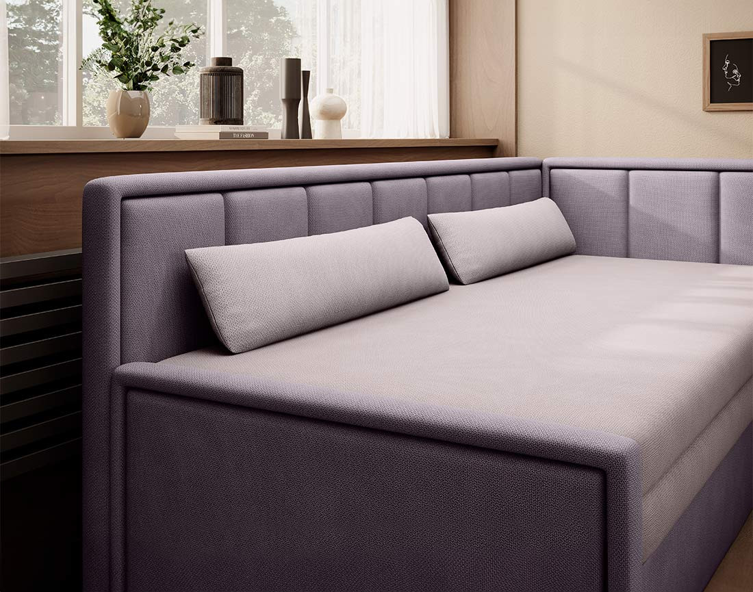 Canapé 3 places droit convertible avec coffre en velours James