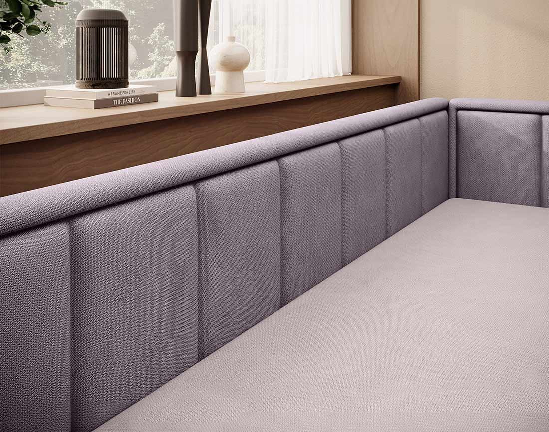 Canapé 3 places droit convertible avec coffre en velours James