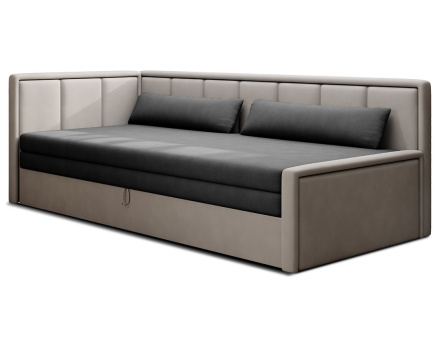 Canapé 3 places gauche convertible avec coffre en velours James