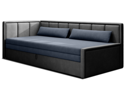Canapé 3 places gauche convertible avec coffre en velours James