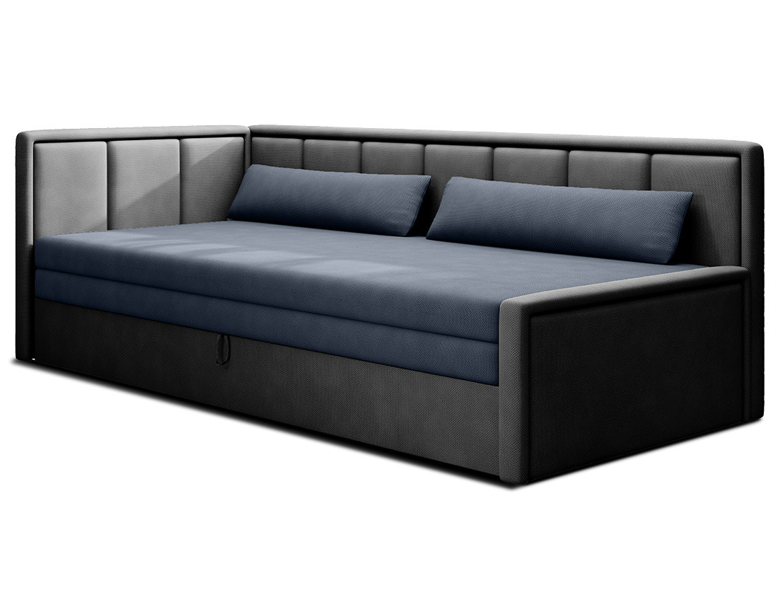 Canapé 3 places gauche convertible avec coffre en velours James