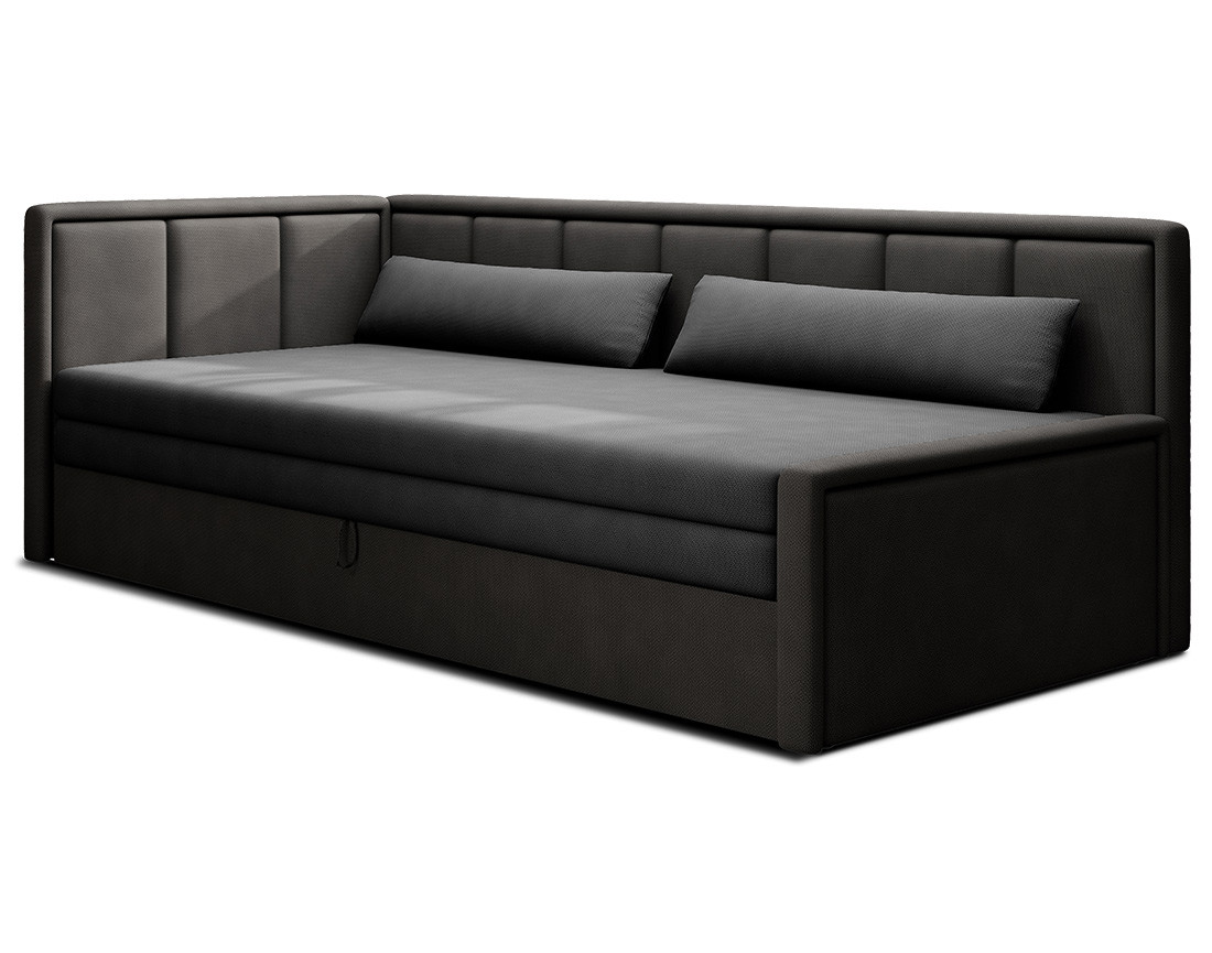 Canapé 3 places gauche convertible avec coffre en velours James