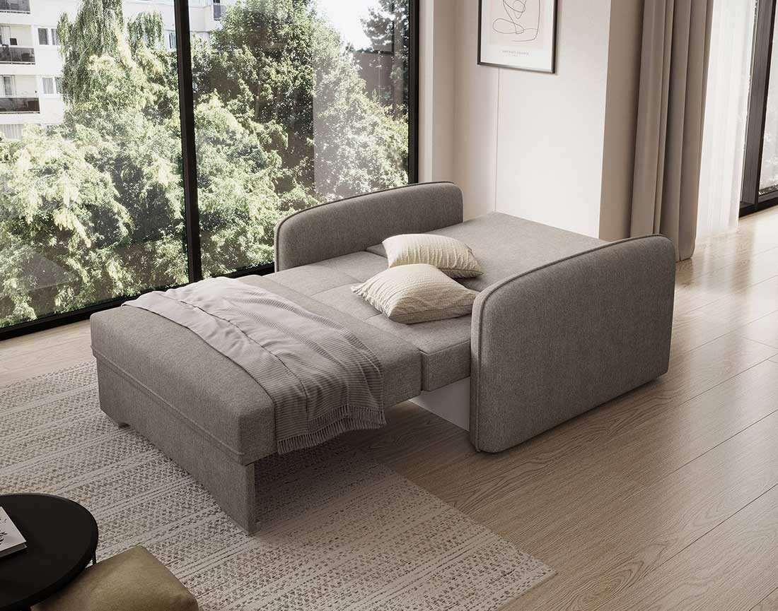 Fauteuil convertible avec coffre en velours Michelle