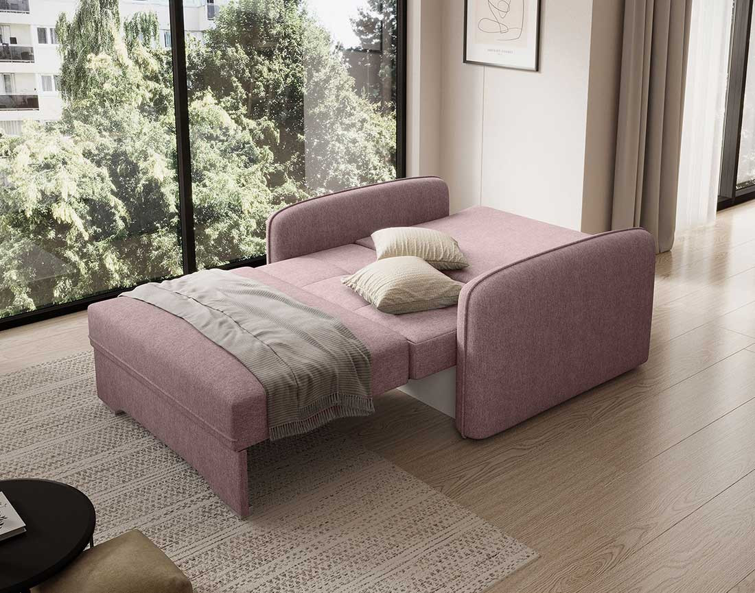 Fauteuil convertible avec coffre en velours Michelle