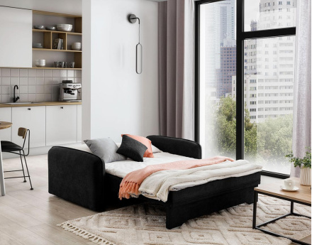 Canapé droit 3 places convertible avec coffre en velours Michelle