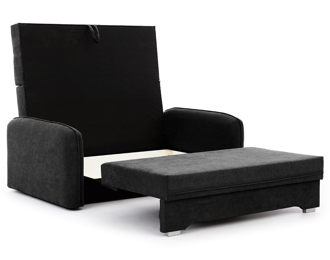 Canapé droit 3 places convertible avec coffre en velours Michelle