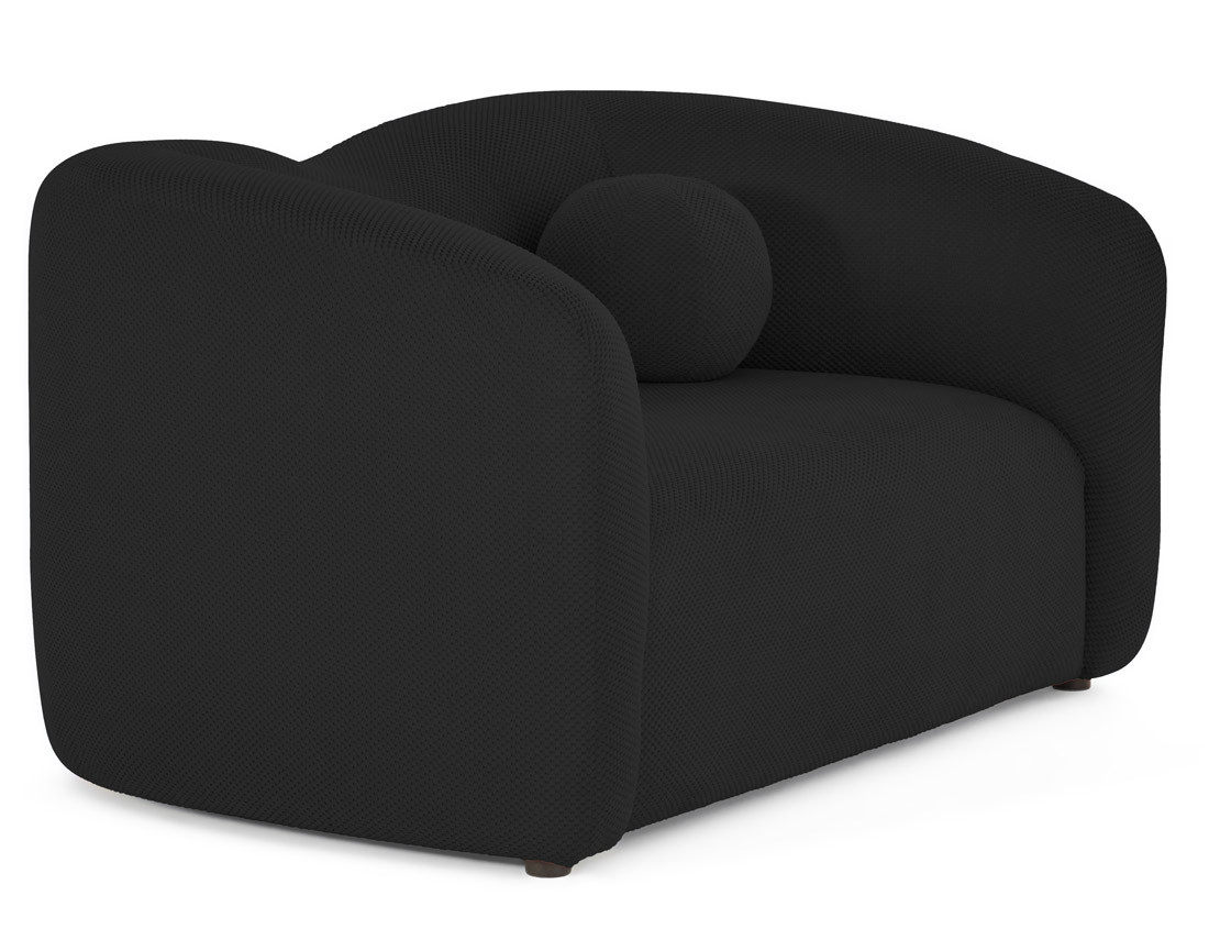 Canapé droit 2 places en velours texturé Charles