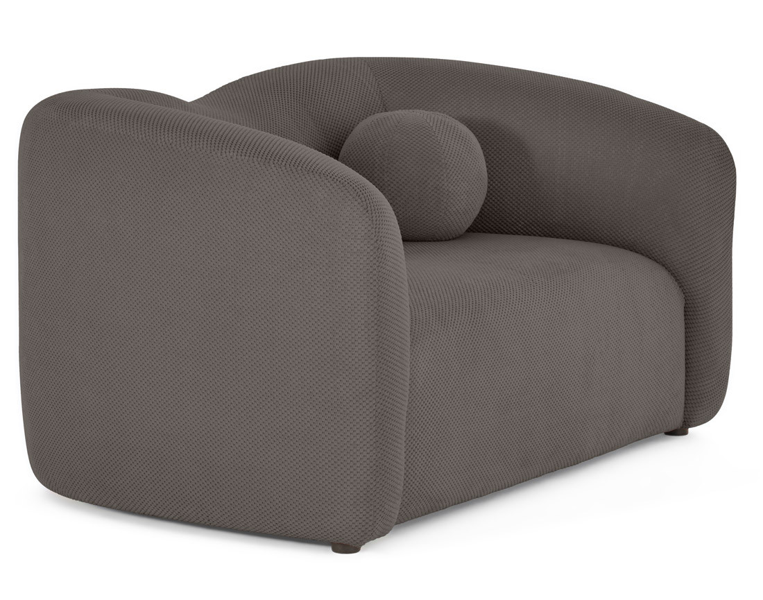 Canapé droit 2 places en velours texturé Charles