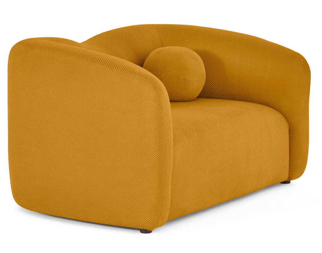 Canapé droit 2 places en velours texturé Charles