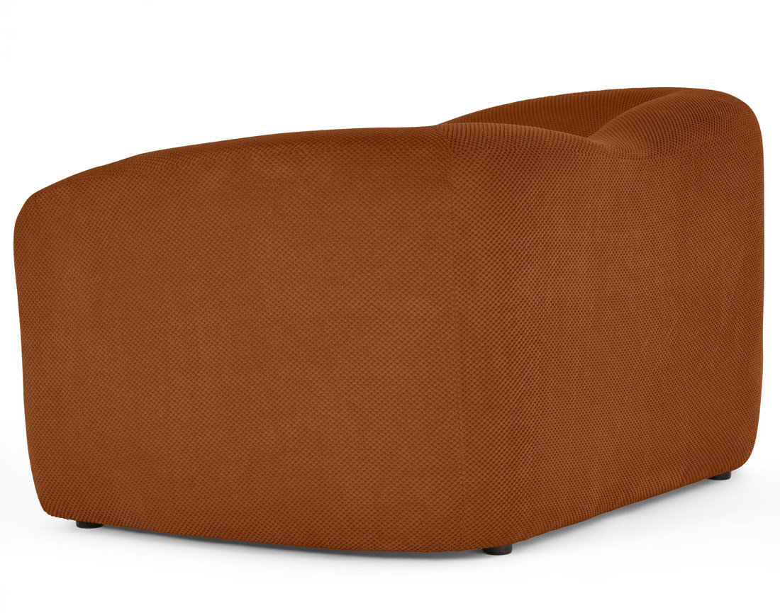 Canapé droit 2 places en velours texturé Charles