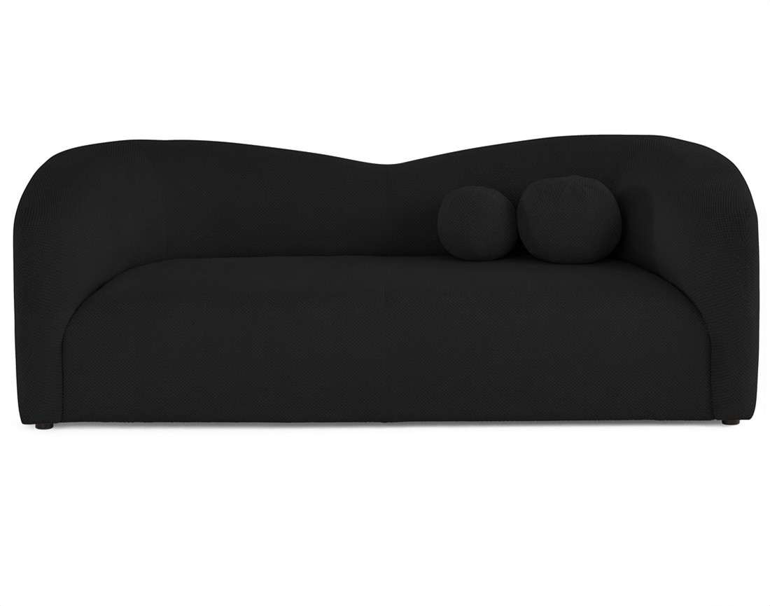 Canapé droit 3 places en velours texturé Charles