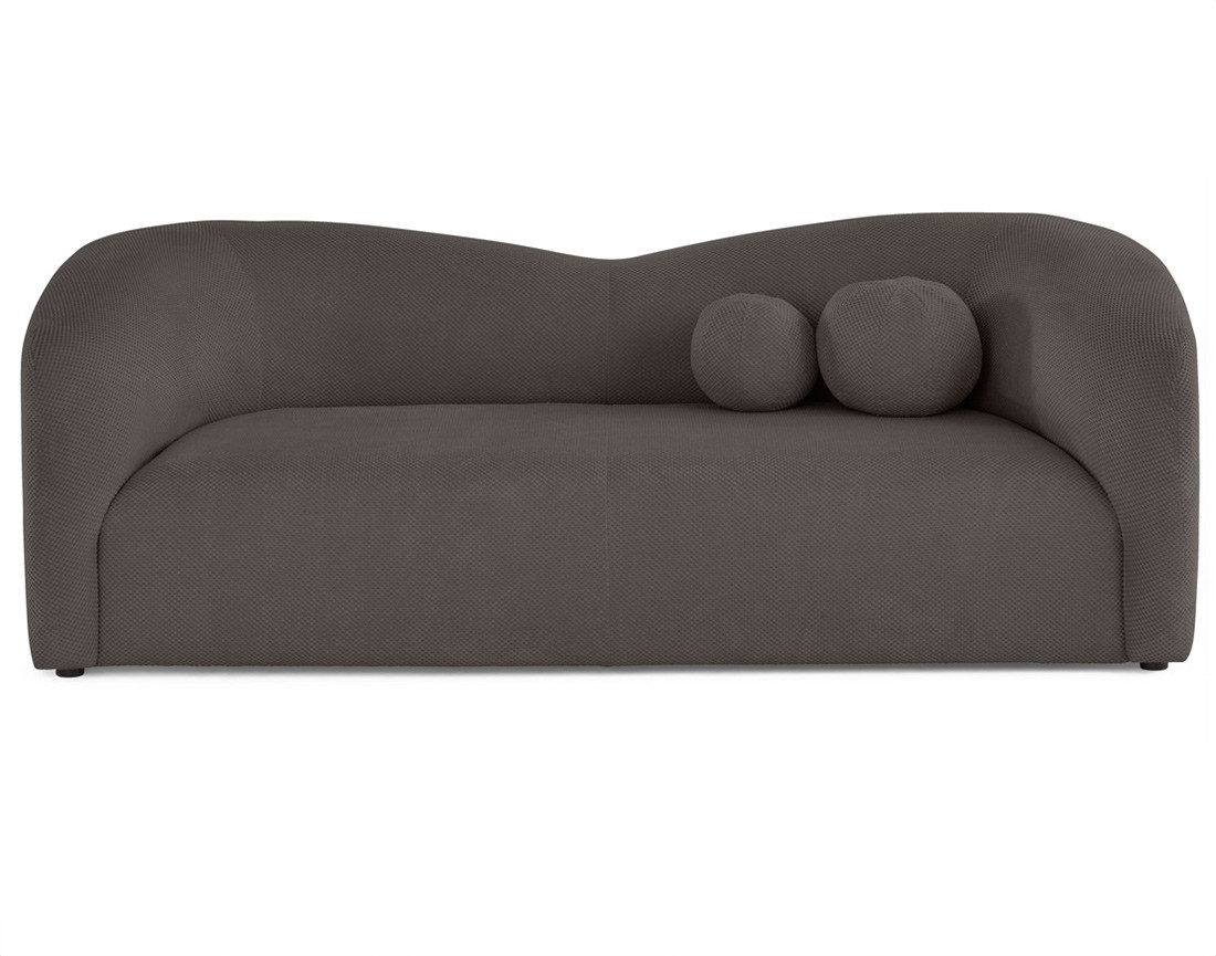 Canapé droit 3 places en velours texturé Charles