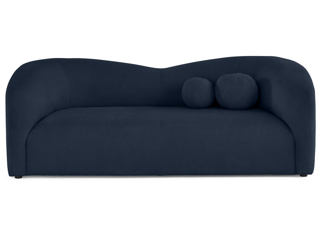 Canapé droit 3 places en velours texturé Charles