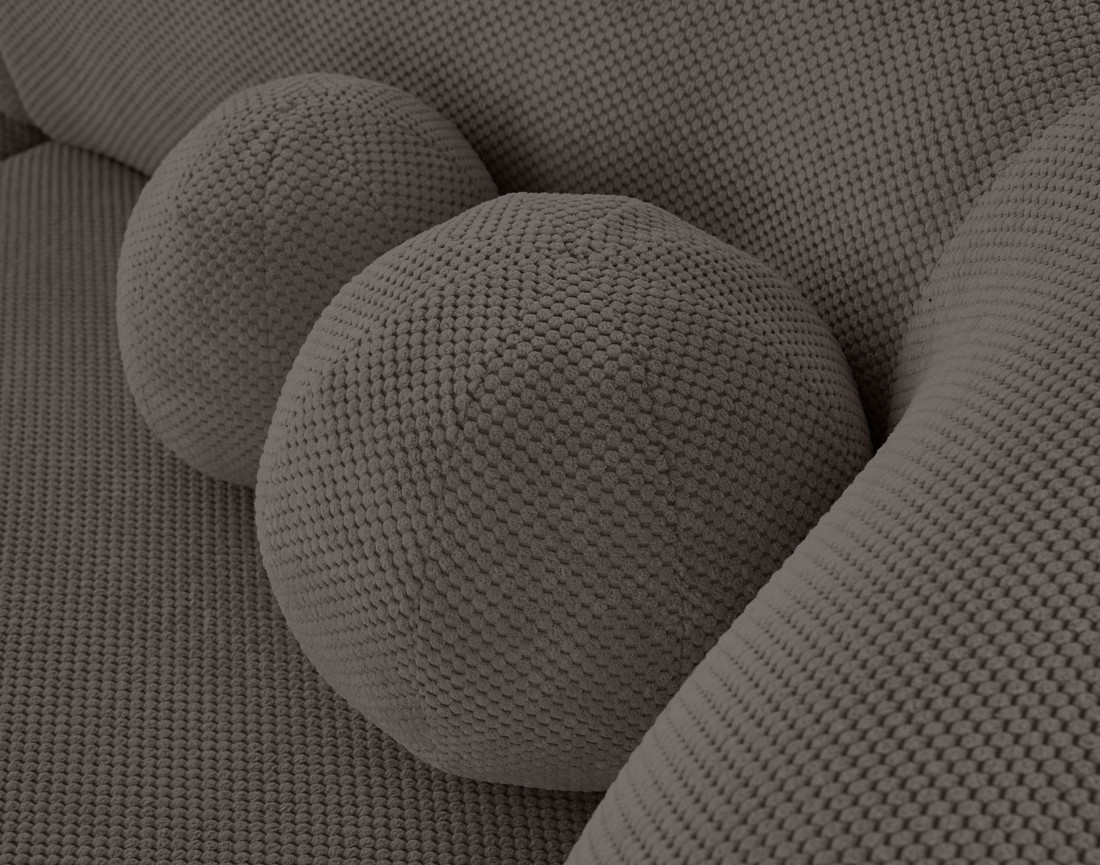 Canapé droit 3 places en velours texturé Charles