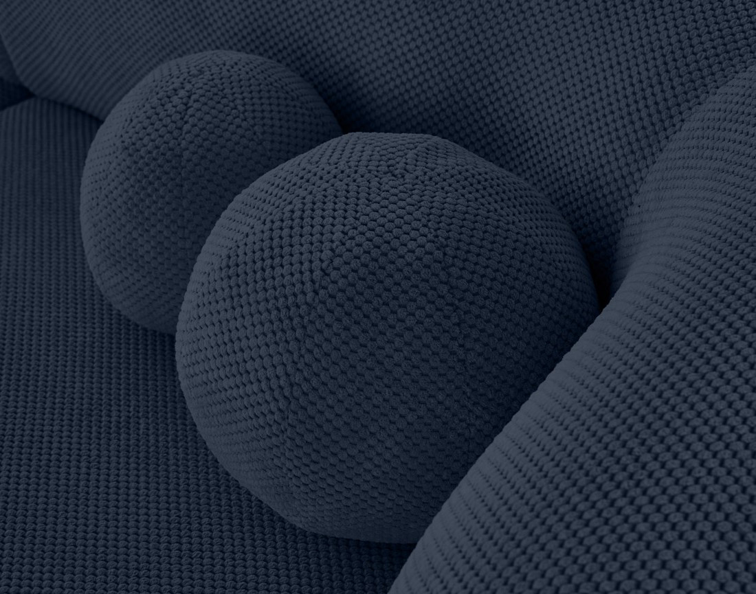 Canapé droit 3 places en velours texturé Charles