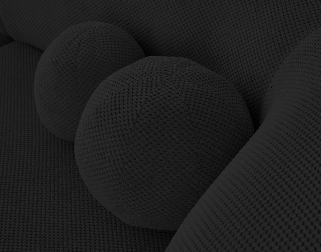 Canapé droit 2 places en velours texturé Charles