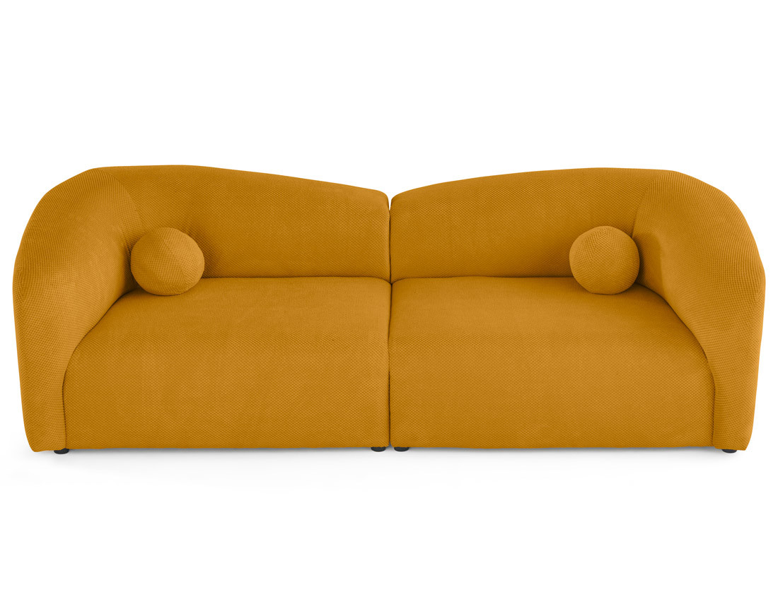 Canapé droit 4 places en velours texturé Charles