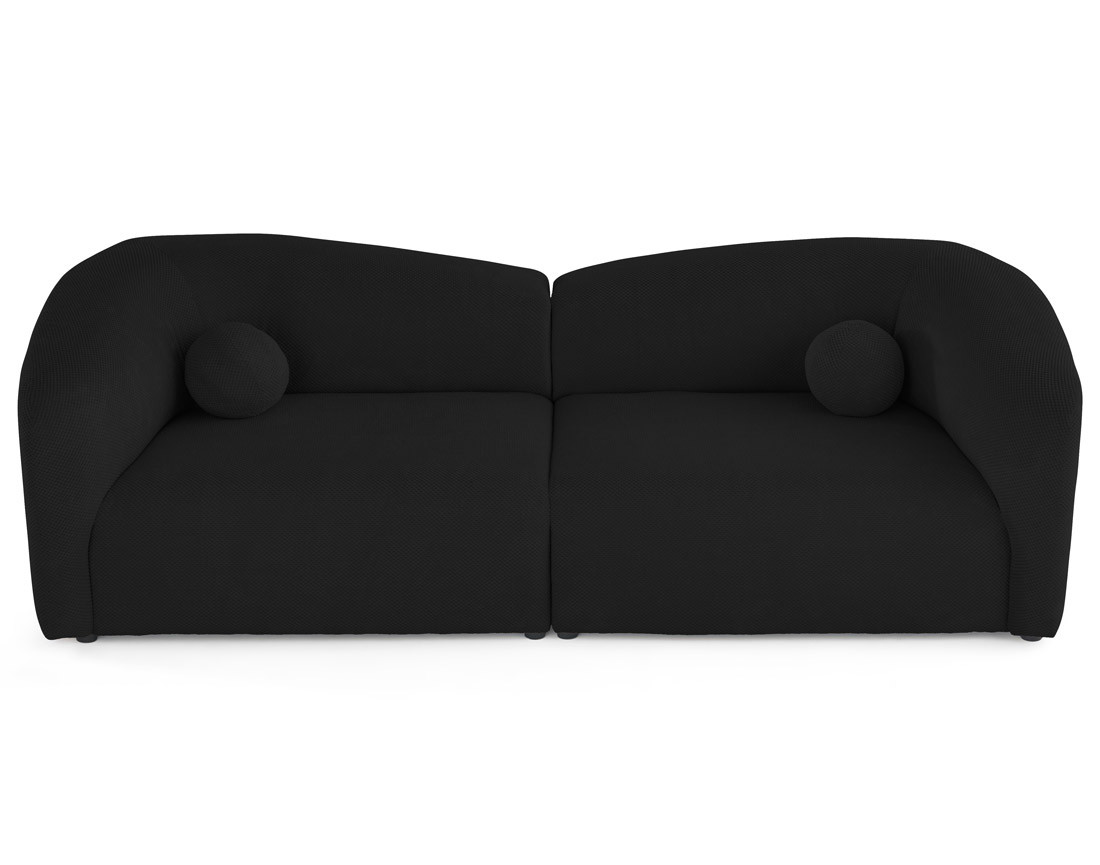 Canapé droit 4 places en velours texturé Charles