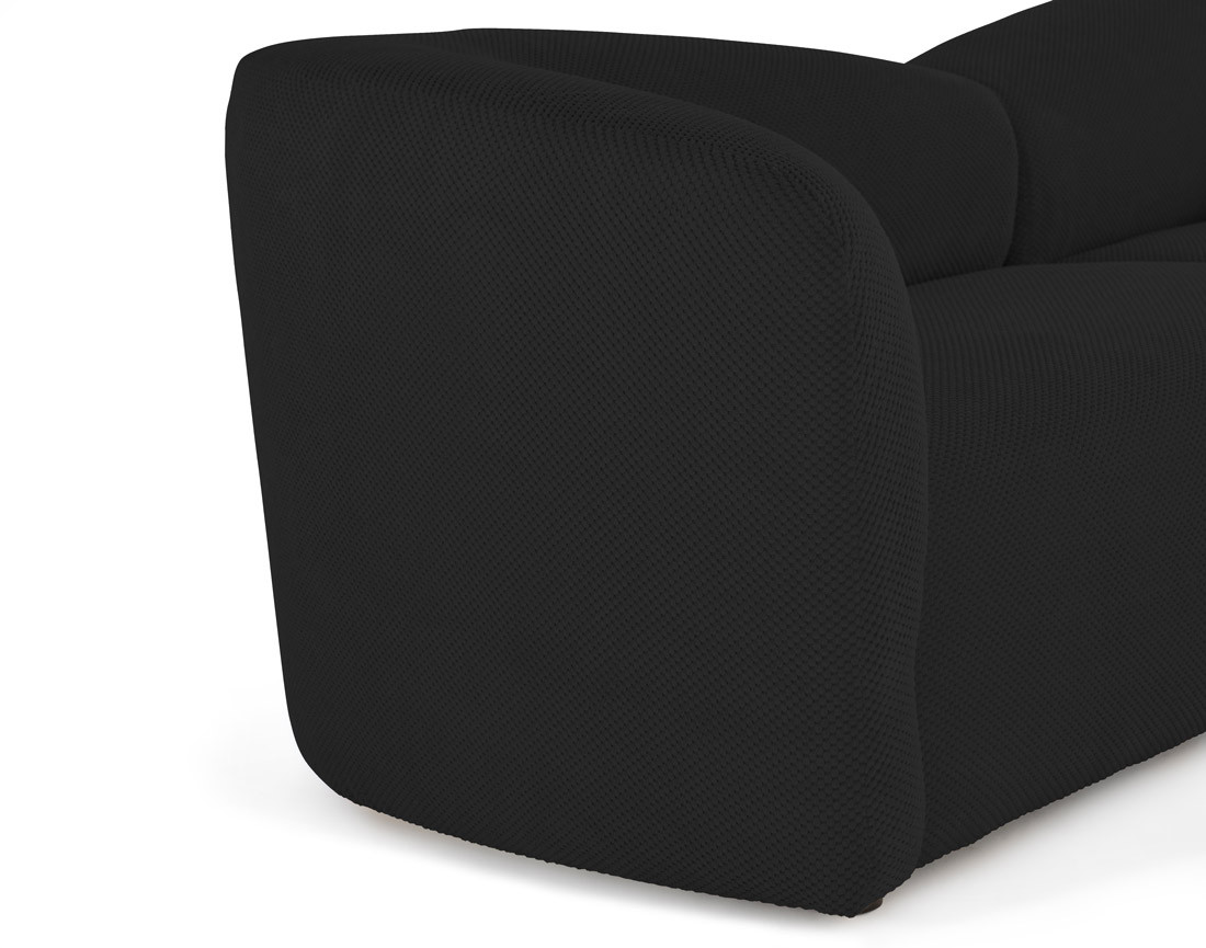 Canapé droit 4 places en velours texturé Charles