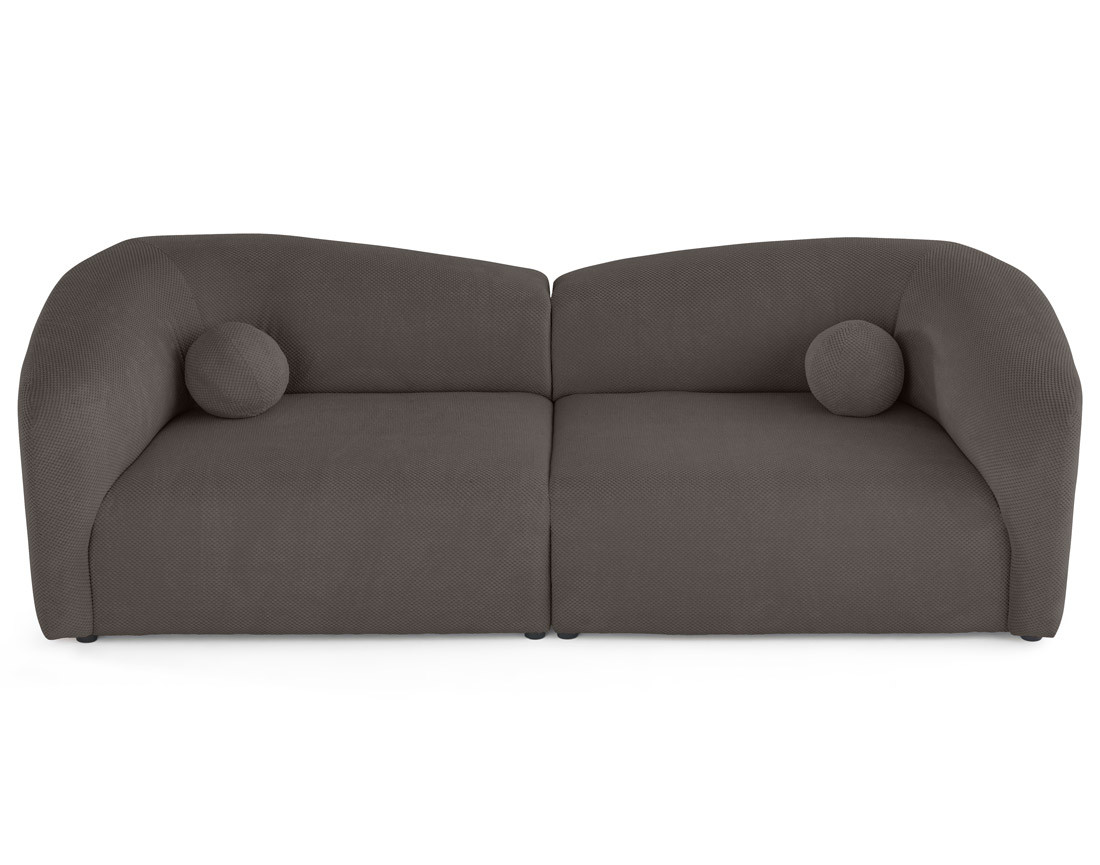 Canapé droit 4 places en velours texturé Charles