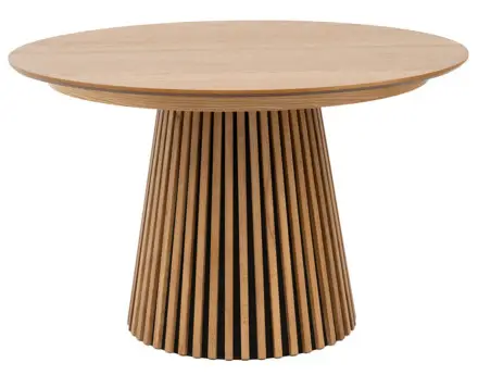 Table à manger ronde extensible bois 4 à 8 personnes Freya