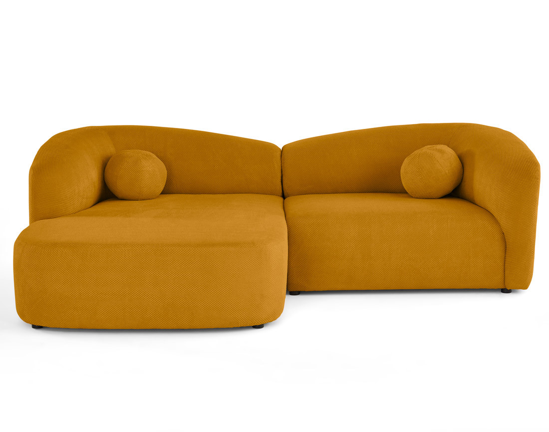 Canapé d'angle gauche 4 places en velours texturé Charles