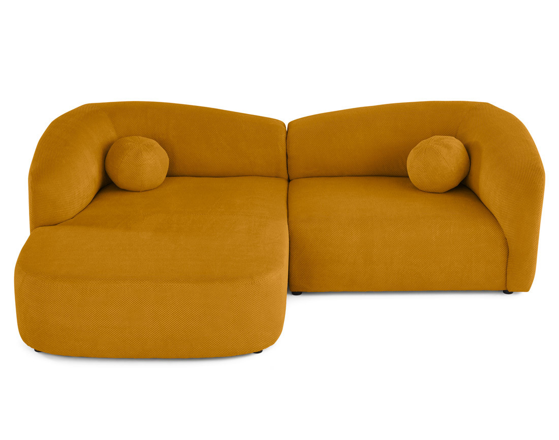 Canapé d'angle gauche 4 places en velours texturé Charles