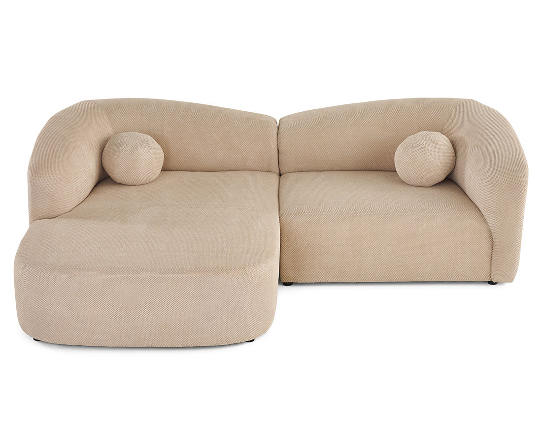 Canapé d'angle gauche 4 places en velours texturé Charles