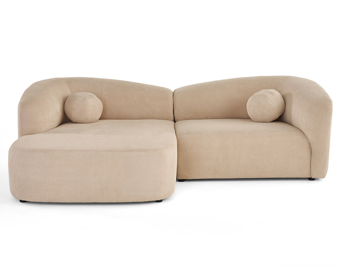 Canapé d'angle gauche 4 places en velours texturé Charles