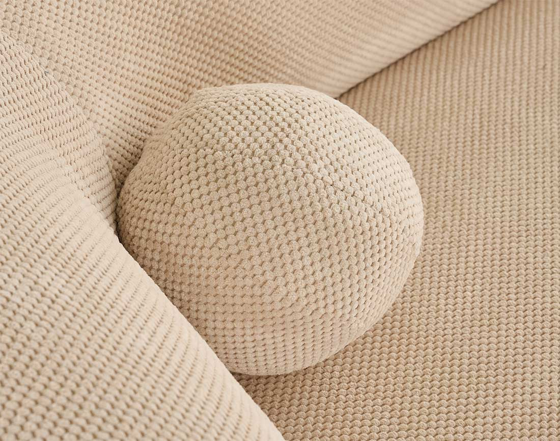 Canapé d'angle gauche 4 places en velours texturé Charles