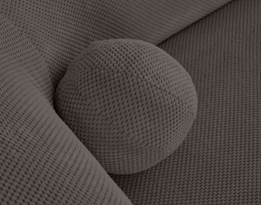 Canapé d'angle gauche 4 places en velours texturé Charles