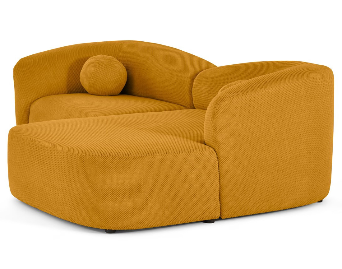 Canapé d'angle droit 4 places en velours texturé Charles