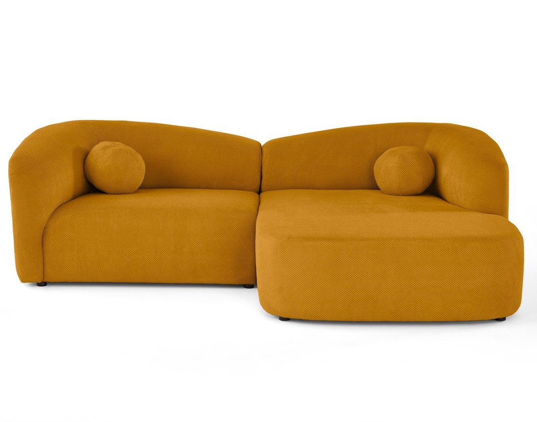 Canapé d'angle droit 4 places en velours texturé Charles