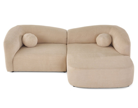 Canapé d'angle droit 4 places en velours texturé Charles