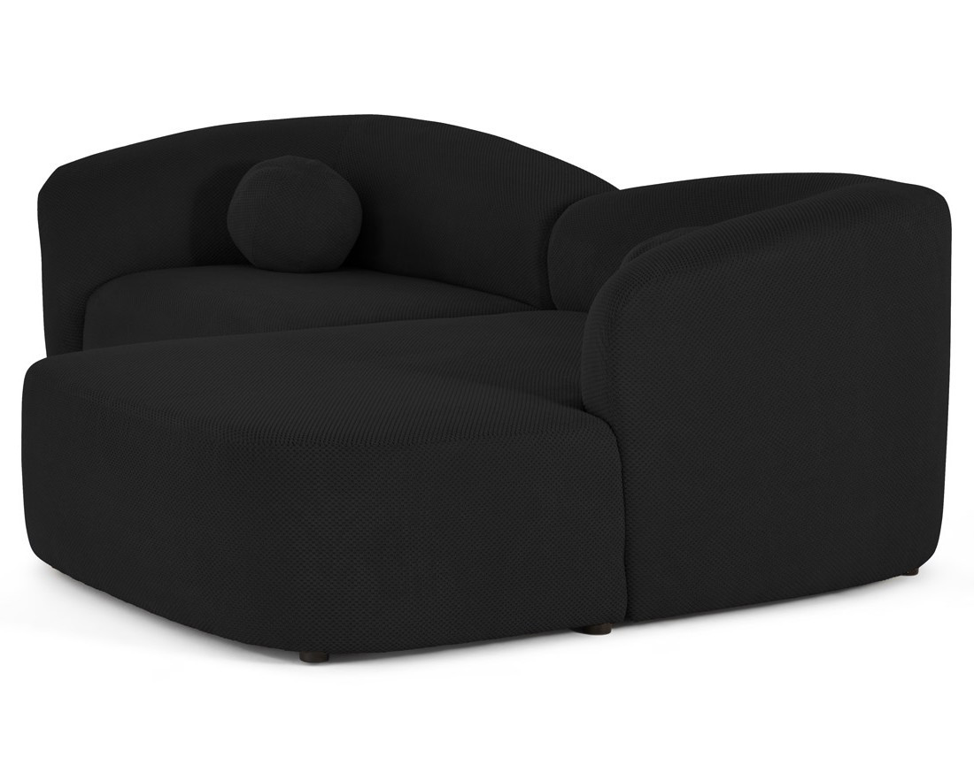 Canapé d'angle droit 4 places en velours texturé Charles